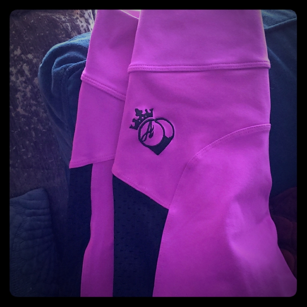 Purple Mesh cutout leggings